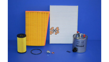 KIT FILTRES MOTEUR/VIDANGE  pour  NISSAN  QASHQAI  JJ10E - 4WD (7 places) essence (MR20DE) Diesel (M9R) 8/2008-> 
