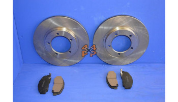 KIT DISQUES ET PLAQUETTES DE FREIN AVANT (DISQUE DE 276 MM)  pour  MITSUBISHI  PAJERO  L044 - 2.5TD(i) 5/1986-10/1989 court 