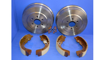 JEU DE TAMBOURS ET DE PATINS DE FREIN ARRIÈRE  pour  NISSAN  NAVARA PICKUP  D40V9 - 3.0TD (V9X V6) 5/2010-> 
