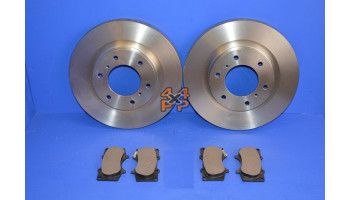 KIT DISQUES ET PLAQUETTES AVANT  pour  MITSUBISHI  PAJERO  V98 - 3.2did 9/2006-> long 