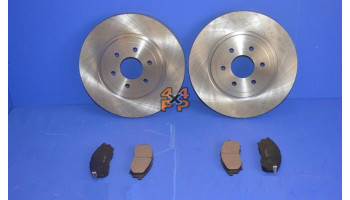 KIT DISQUES ET PLAQUETTES AVANT  pour  NISSAN  NAVARA PICKUP  D40YD - 2.5TD 5/2005-> 