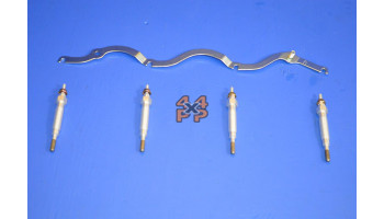 JEU BOUGIES DE PRECHAUFFAGE AVEC RAIL  pour  MITSUBISHI  PAJERO  V26 - 2.8TD 6/1994-2/2000 court 