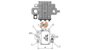 RÉGULATEUR DE TENSION 12 VOLTS  pour  TOYOTA  HILUX PICKUP  LN105 - 2.4D 8/1988-8/1997 