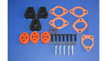 ECHAPPEMENT KIT JOINT BOULONS ET SILENT-BLOCS  pour  MITSUBISHI  PAJERO  V24 - 2.5TD 1991-4/2004 court 