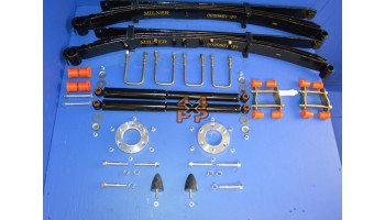 KIT RESSORTS A LAMES ARRIERE FLEXI PARABOLIQUE ET AMORTISSEURS (REHAUSSE 50 MM)  pour  MITSUBISHI  L200 PICKUP  B40 - 2.5TD 12/2005->3/2015 