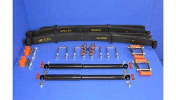 KIT RESSORTS A LAMES ARRIERE FLEXI PARABOLIQUE (3+1 LAMES) ET AMORTISSEURS (REHAUSSE 50 mm)  pour  MITSUBISHI  L200 PICKUP  B40 - 2.5TD 12/2005->3/2015 