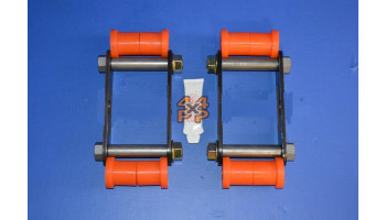 PAIRE DE MANILLES PIVOTANTES ALLONGÉES POUR RESSORTS À LAMES ARRIÈRE (LEVÉE DE 40MM)  pour  NISSAN  NAVARA PICKUP  D22YD – 2.5TD (YD25DDTI) 11/2001-> (Aussi NP300) 