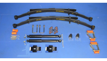 KIT RESSORT A LAMES ARRIERE (REHAUSSE 75MM). LA PAIRE. (JUSQU'A 500KG)  pour  NISSAN  NAVARA PICKUP  D40V9 - 3.0TD (V9X V6) 5/2010-> 
